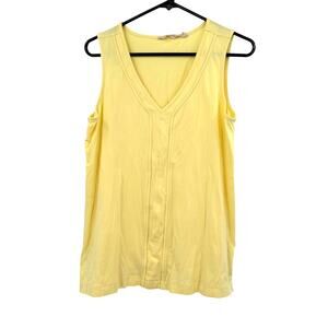 Soft Surroundings Size‎ Medium Tank Top Shirt Blouse Yellow Textured Sleeveless